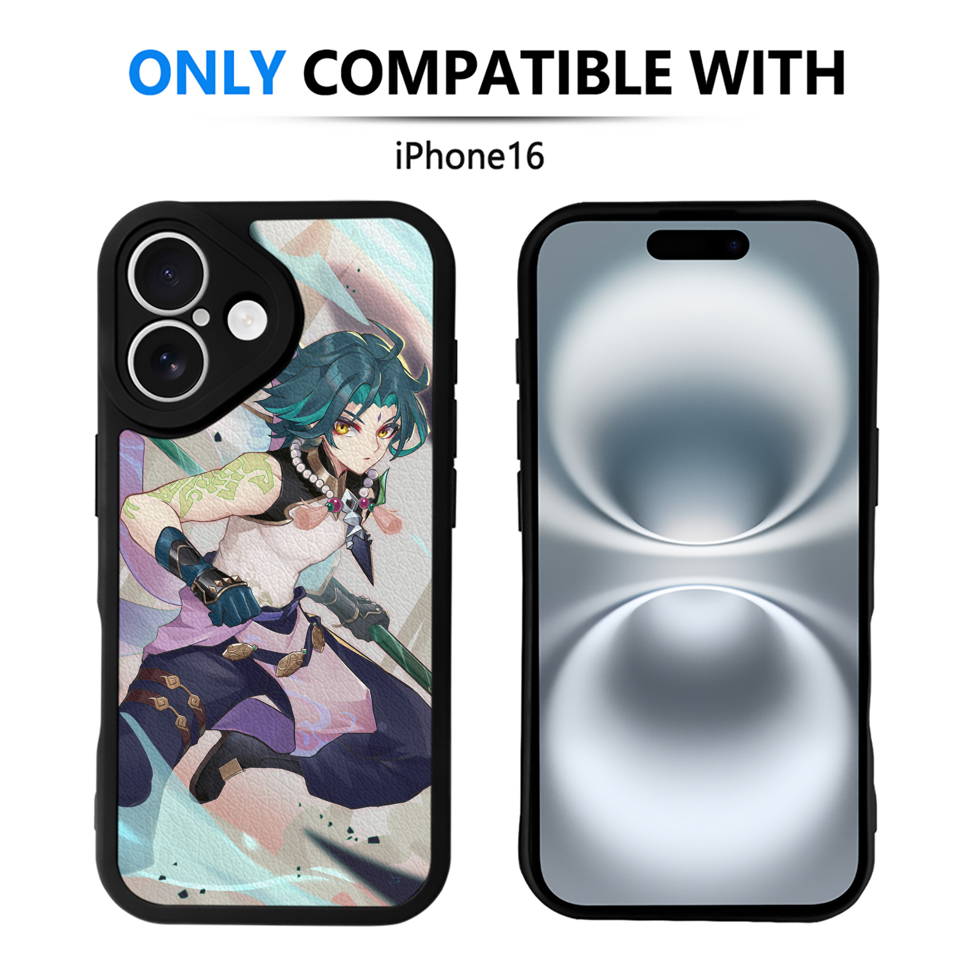 げんし神 genshin 【iPhone 16シリーズ対応】シリコンスマホケース（レザー調） 材質：シリコン